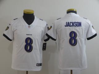 Youth Baltimore Ravens 8 Lamar Jackson Football Jersey Legend White