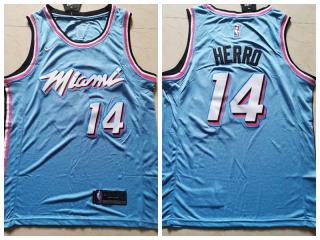 Nike Miami Heat 14 Tyler Herro Basketball Jersey Blue City Edition