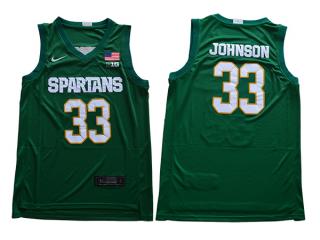 Michigan State Spartans 33 Magic Johnson College Basketball Jersey Green
