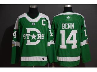 Adidas Classic Dallas Stars 14 Jamie Benn Ice Hockey Jersey Green