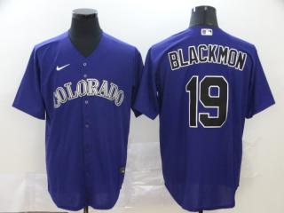 Nike Colorado Rockies 19 Charlie Blackmon Baseball Jersey purple Fan