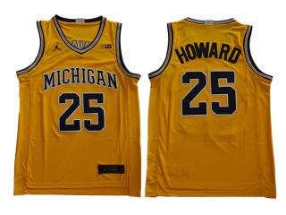 Michigan Wolverine 25 Juwan Howard College Basketball Jersey Yellow