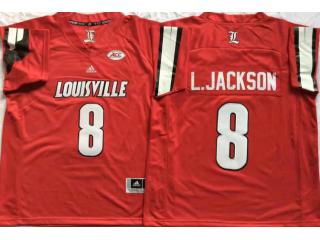 Louisville Cardinals 8 Lamar Jackson College Football Jersey Red