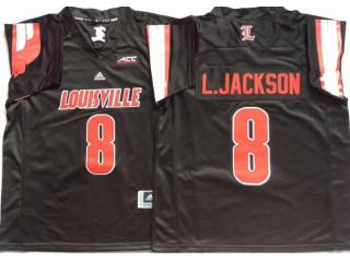 Louisville Cardinals 8 Lamar Jackson College Football Jersey Black