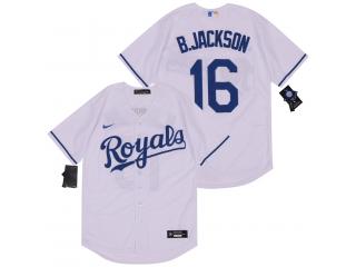 Nike Kansas City Royals 16 Bo Jackson Baseball Jersey White Fan