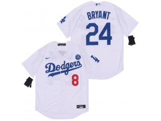 Nike Los Angeles Dodgers 8 and 24  Kobe Bryant  Baseball Jersey White Fan