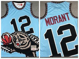 Memphis Grizzlies 12 Ja Morant Basketball Jersey Blue M & N bigface printing