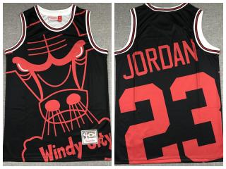 Chicago Bulls 23 Michael Jordan Basketball Jersey Black M & N bigface printing