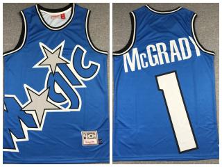 Orlando Magic 1 Tracy McGrady Basketball Jersey Blue M & N bigface printing
