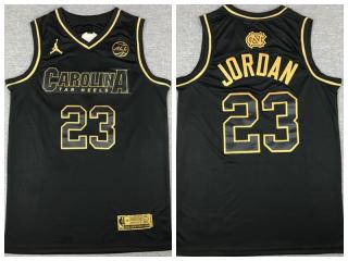 North Carolina 23 Michael Jordan College Basketball Jersey Black gold