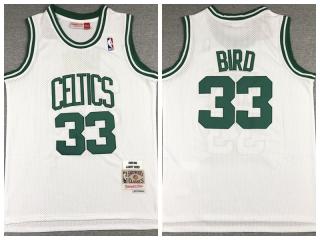 Boston Celtics 33 Larry Bird Basketball Jersey White Retro