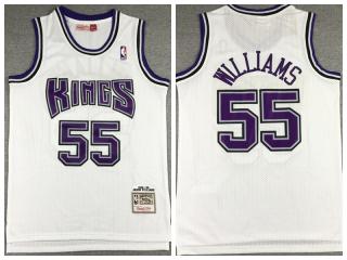 Sacramento Kings 55 Jason Williams Basketball Jersey White Retro