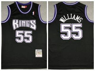 Sacramento Kings 55 Jason Williams Basketball Jersey Black Retro