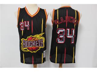 Houston Rockets 34 Hakeem Olajuwon Basketball Jersey Black Retro Limited Edition