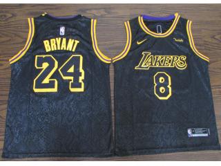 Nike Los Angeles Lakers 8 and 24 Kobe Bryant Black Mamba commemorative limited edition Special Edition