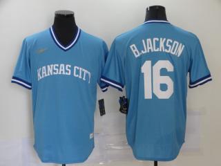 Nike Kansas City Royals 16 Bo Jackson Baseball Jersey Blue retro Fan