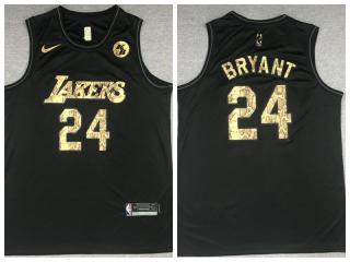 Nike Los Angeles Lakers 24 Kobe Bryant Basketball Jersey Black Commemorative Edition