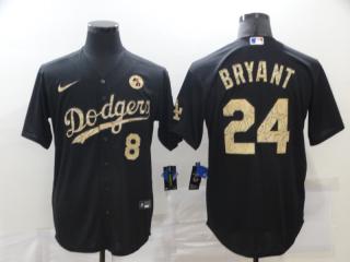 Nike Los Angeles Dodgers KB Patch 8 and 24 Kobe Bryant Baseball Jersey Black Dodge fashion fans