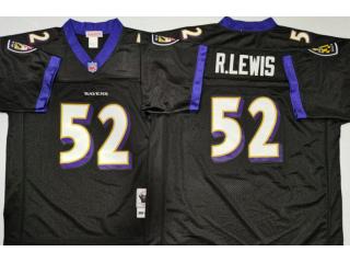 Baltimore Ravens 52 Ray Lewis Football Jersey Black Retro