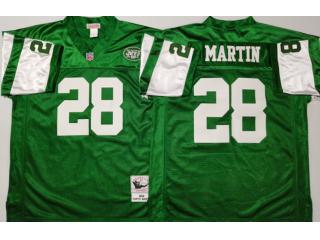 New York Jets 28 Curtis Martin Football Jersey Green Retro