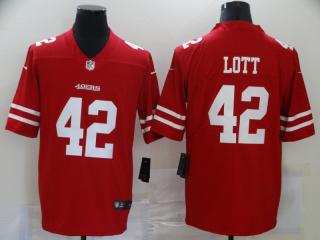 San Francisco 49ers 42 Ronnie Lott Football Jersey Legend Red