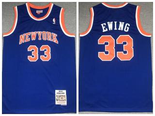 New York Knicks 33 Patrick Ewing Basketball Jersey Blue Retro