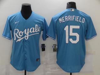 Kansas City Royals 15 Whit Merrifield Baseball Jersey Blue Fan