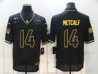 Seattle Seahawks 14 DK Metcalf Football Jersey Salute the golden letter