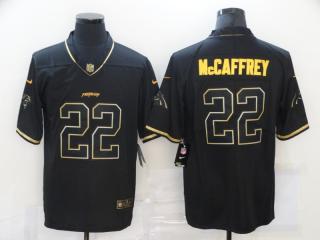 Carolina Panthers 22 Draft McCaffrey Football Jersey Salute the golden letter