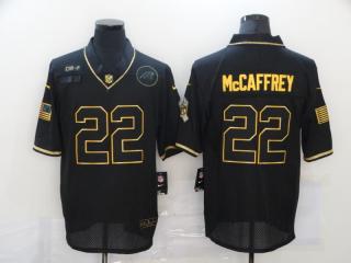 Carolina Panthers 22 Draft McCaffrey Football Jersey Salute the golden letter