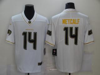 Seattle Seahawks 14 DK Metcalf Football Jersey Legend White Retro gold character
