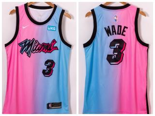 Nike Miami Heat 3 Dwyane Wade Basketball Jersey Blue City Edition