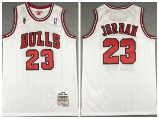 96-97 champion Chicago Bulls 23 Michael Jordan Basketball Jersey White Retro