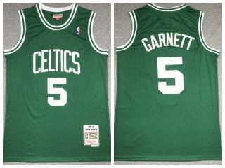Boston Celtics 5 Kevin Garnett Basketball Jersey Green Retro
