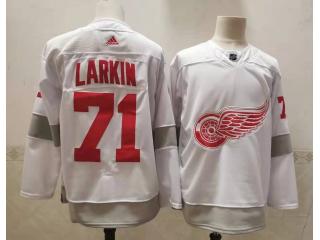 Adidas Detroit Red Wings 71 Philip Larkin Ice Hockey Jersey White