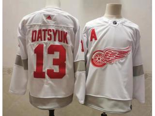 Adidas Detroit Red Wings 13 Pavel Datsyuk Ice Hockey Jersey White