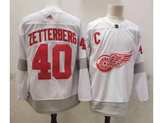 Adidas Detroit Red Wings 40 Henrik Zetterberg Ice Hockey Jersey White