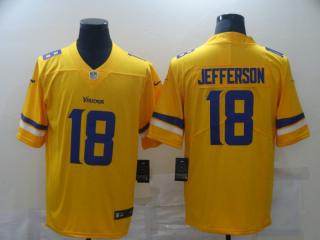 Minnesota Vikings 18 Justin Jefferson Football Jersey Legend Yellow 