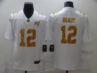 Tampa Bay Buccaneers 12 Tom Brady Football Jersey Legend White leopard print