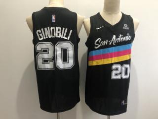 Nike San Antonio Spurs 20 Manu Ginobili Basketball Jersey Black City Edition