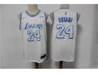 Nike Los Angeles Lakers 24 Kobe Bryant Basketball Jersey White city edition 