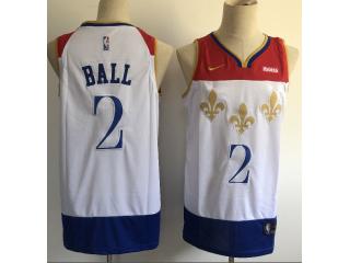 New Orleans Pelicans 2 Lamelo Ball Basketball Jersey White City version