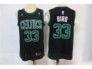 Jordan Boston Celtics 33 Larry Bird Basketball Jersey Black