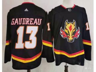 Adidas Calgary Flames 13 Johnny Gaudreau Ice Hockey Jersey Black
