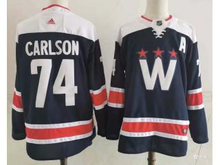 Adidas Washington Capitals 74 John Carlson Ice Hockey Jersey Nany Blue