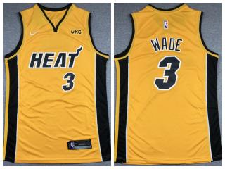 Nike Miami Heat 3 Dwyane Wade Basketball Jersey Yellow Award City Edition