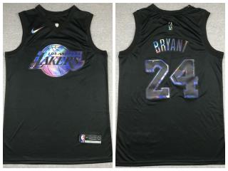 Nike Los Angeles Lakers 24 Kobe Bryant Basketball Jersey Black Rainbow version