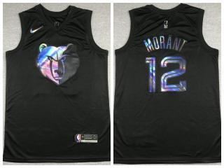 Nike Memphis Grizzlies 12 Ja Morant Basketball Jersey Black Rainbow version