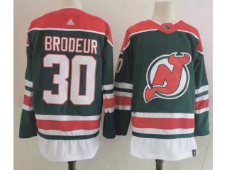 Adidas New Jersey Devils 30 Martin Brodeur Ice Hockey Jersey Green