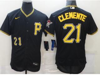 Nike Pittsburgh Pirates 21 Roberto Clemente Flexbase Baseball Jersey Black
